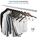 ZOBER High-Grade Wooden Suit Hangers (10 Pack) with Durable Adjustable Metal Clips, 360° Swivel Hook, Shoulder Notches for Dress Coat, Jacket, Blouse