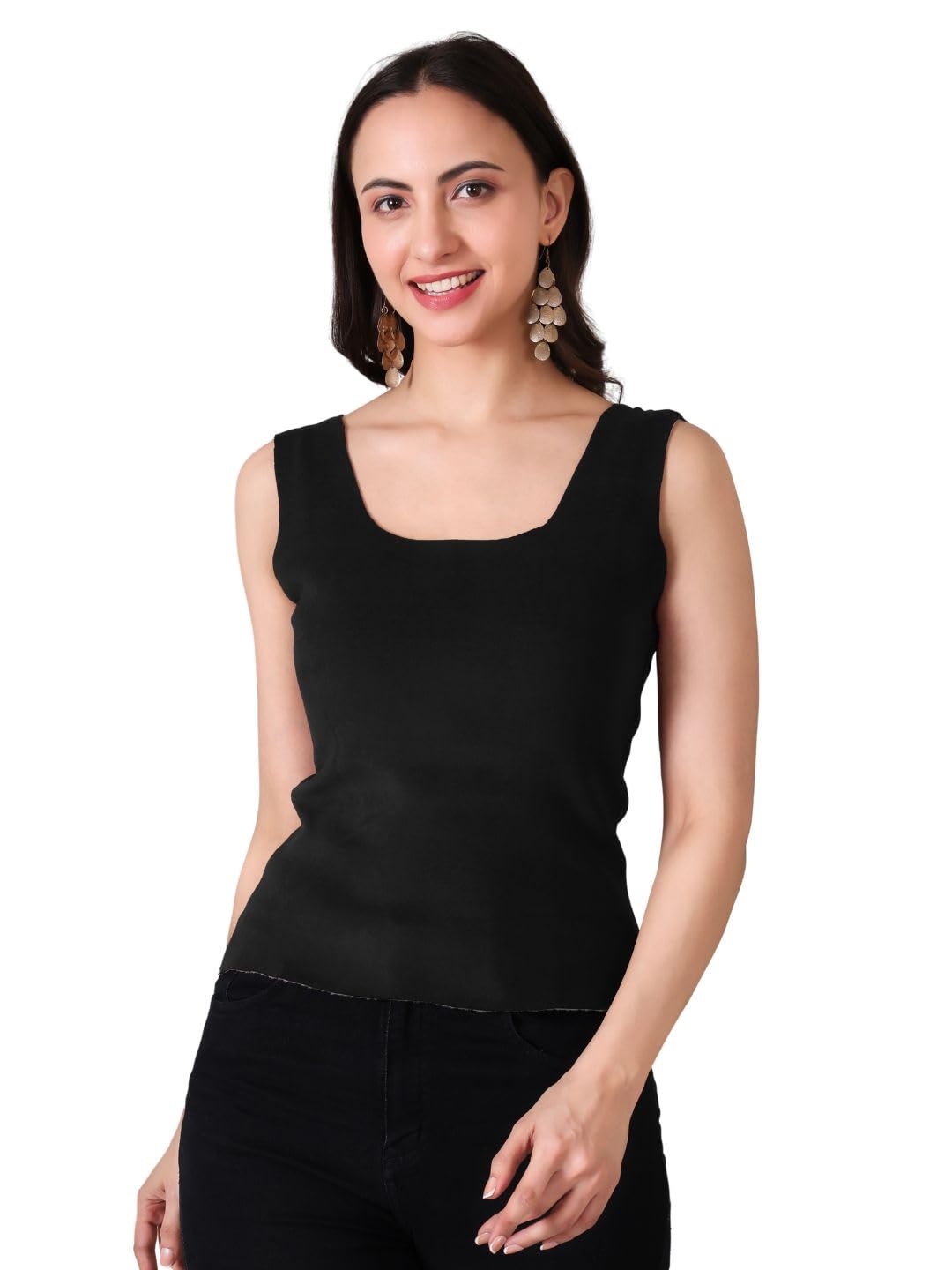 Women's Thermal Tank Top, Cotton Fleece Lined Cami Underwear Base Layer, Warm Undershirt, Winter Tank Top.-image-42