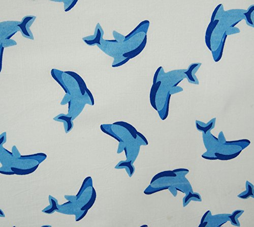 41" Wide Dolphin Printed Cotton Fabric Craft Material Sewing Fabric By The Yard #TOP2