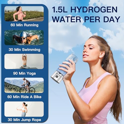funewthing Hydrogen Water Bottle, Portable Hydrogen Rich Generator with SPE/PEM Technology in 3-Minute Electrolysis, for Home Office Travel & Fitness - Image 9