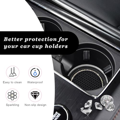 Ziciner 4 Pack Tapetes de Silicona para Portavasos de Coche miniatura 6