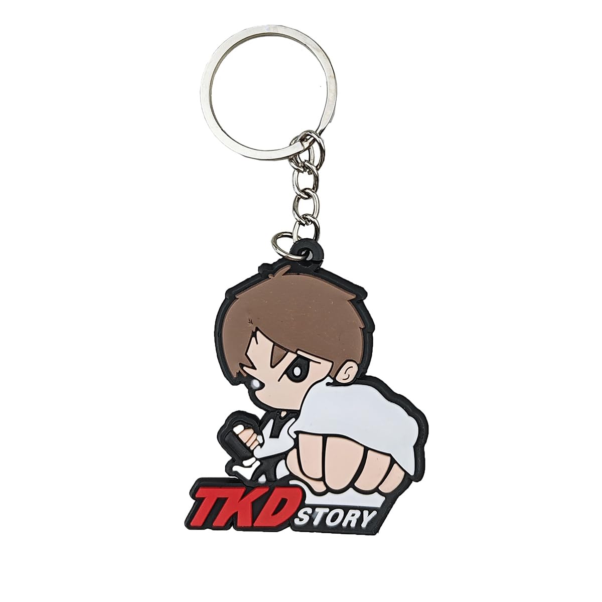 Playwell Martial Arts Key Rings - Childrens Taekwondo Rubber Cartoon Style Key Chain (H561)