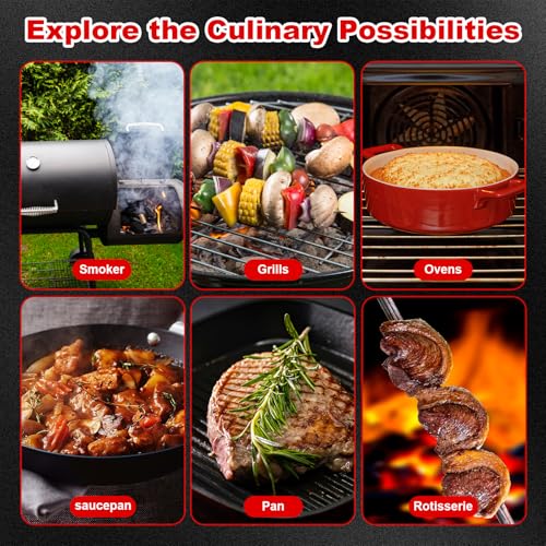 Kabelloses Fleischthermometer für Grill & BBQ - 520FT Bluetooth Reichweite, IP67 wasserdicht, spülmaschinenfest, wiederaufladbare digitale Lebensmittel-Thermometer – Bild 6