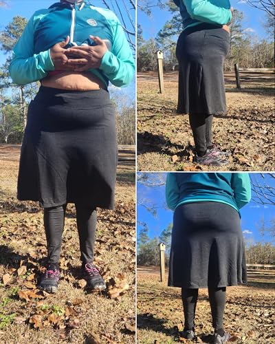 Image of Women Knee Length Skirts with Leggings,Pickleball Skirted Leggings Capris for Tennis Yoga Women Zipper Pockets