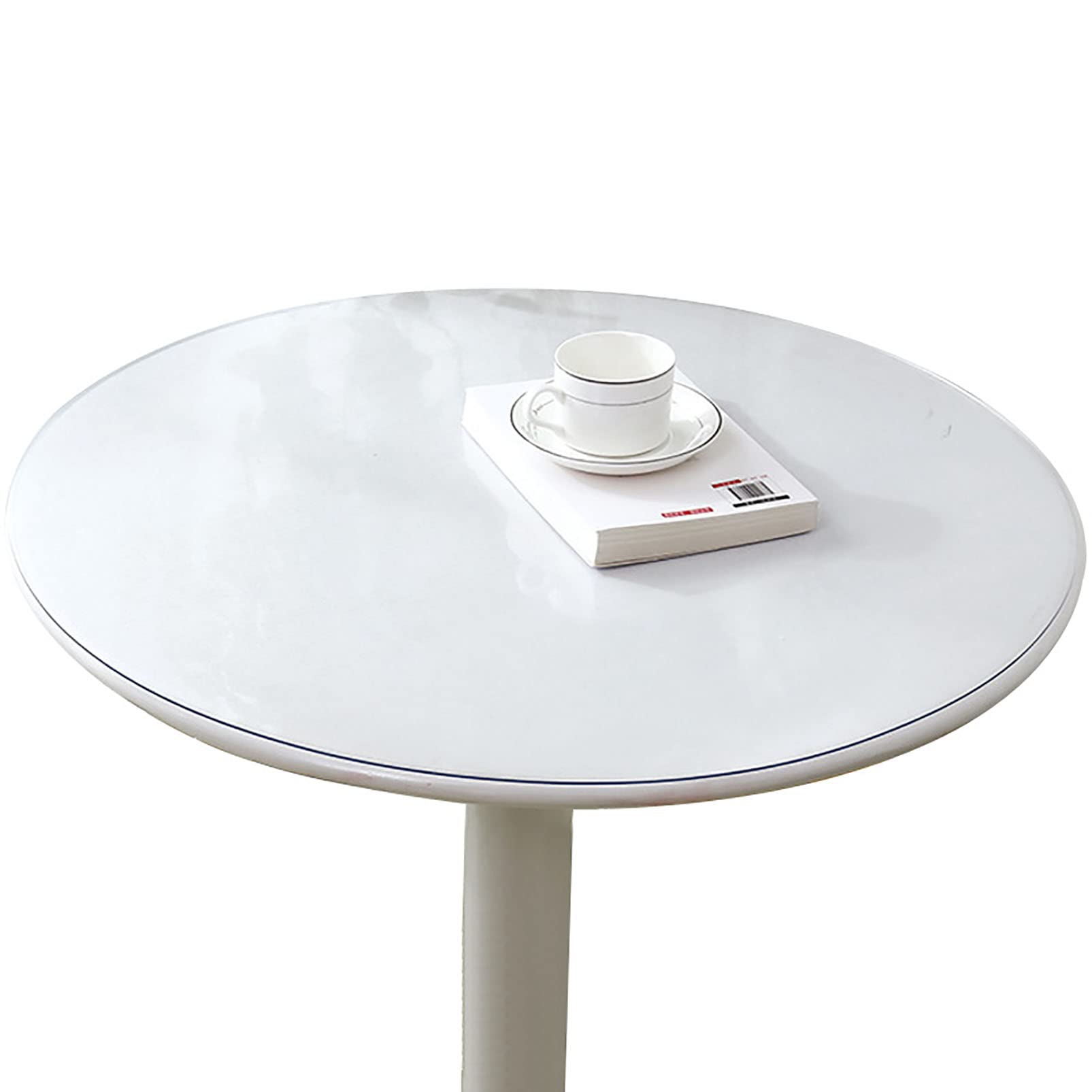 Nappe ronde en PVC transparent 3 mm pour protection de table imperméable
