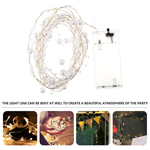 Mobestech Fio de Cobre 20 LEDs, lâmpada de cordão de pérola decorativa para casa de casamento, quart