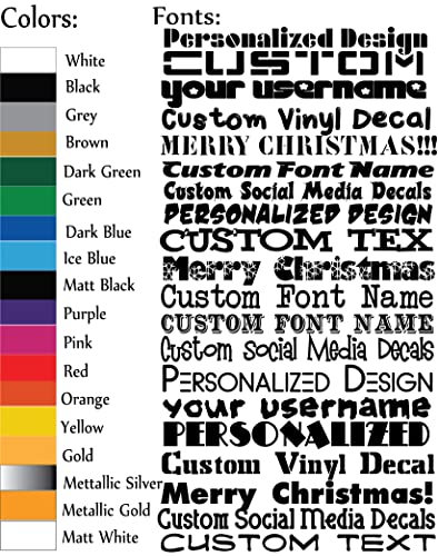 Custom Decal Text Name Sticker Compatible With Yeti Tumbler Cup, Laptop, Phones, Boats, Helmets, Bottles, Cars And Vehicles - Design Your Own Custom Vinyl Sticker - Customized Vinyl Cut Decal - Custom Vinyl Lettering #TOP22