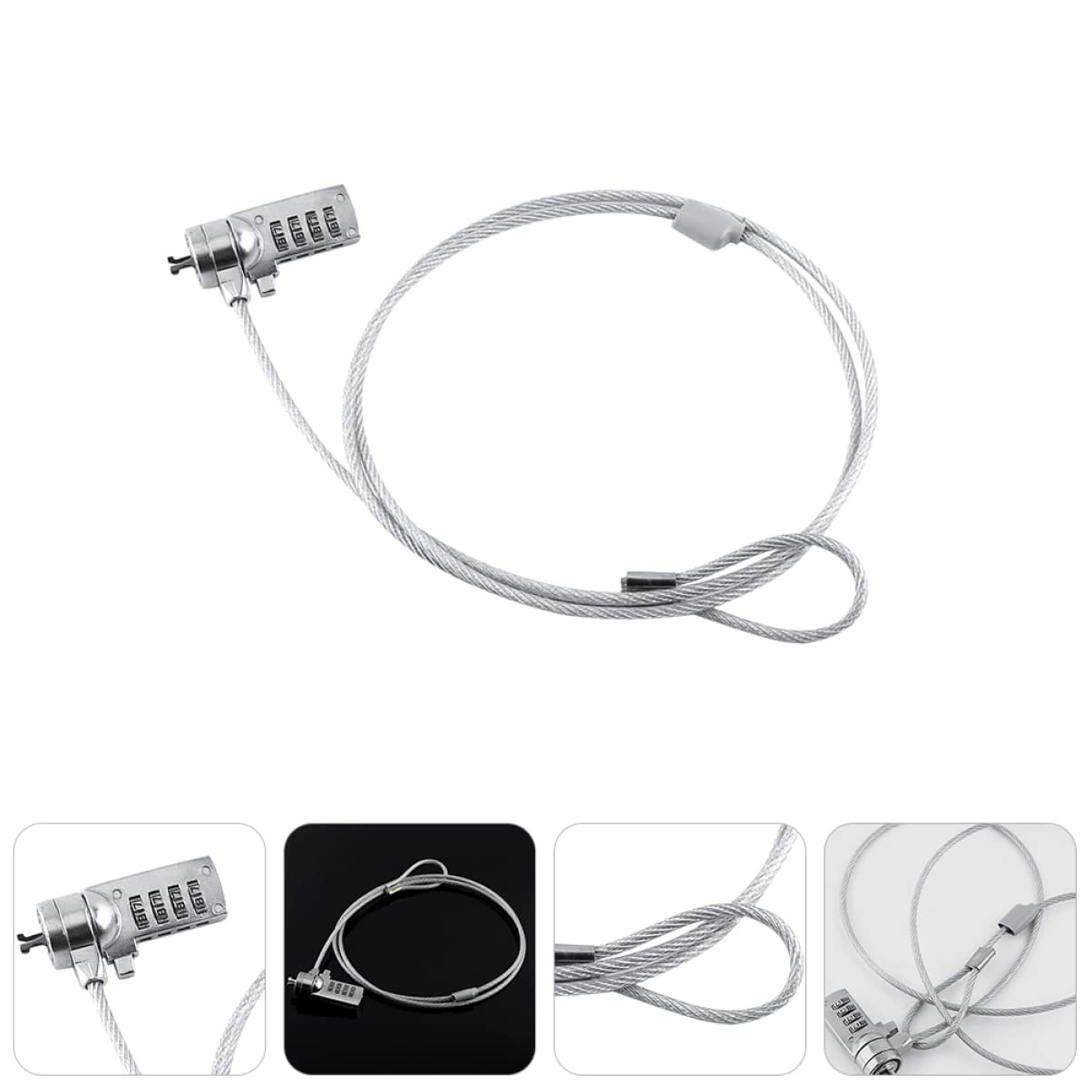 POPETPOP Password Bike Lock Steel Cable Security Lock Replacement Padlock for Laptops and Desktops Theft Accessory for Cycling and Docking Stations