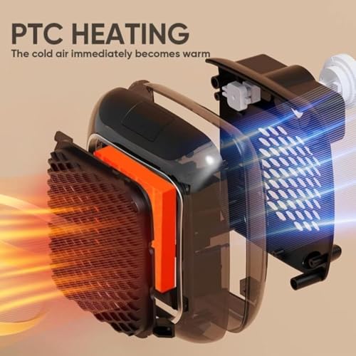 Image of 800W Wall-Mounted Electric Convector Heater - Silent Infrared Room Heater, Energy-Saving Fan Stove for Bathroom, Bedroom (Black)