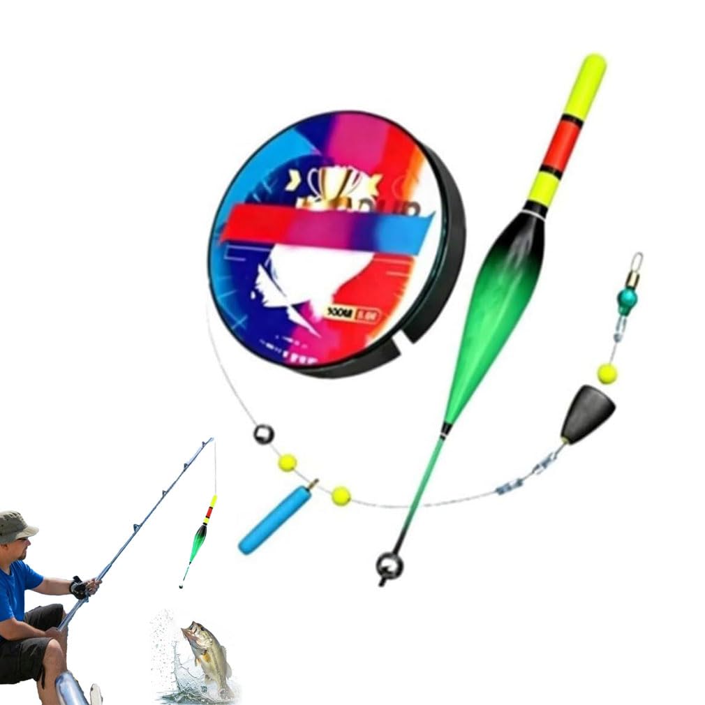 Automatic Bobber Fishing Line Set, 100m Pre-Tied Fishing Line Set with Automatic Bobber, High Sensitivity Fishing Color Changing Float Bite Alert,Ready to Use Slip Bobber Line Group for Fishing (1Set)