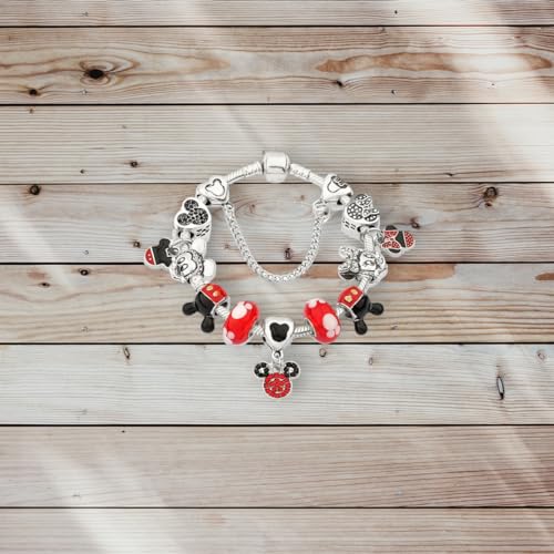 Cartoon Mouse Charms Bracelet, Red & Beautiful, 20CM, Silver, SHAPER6813594129132