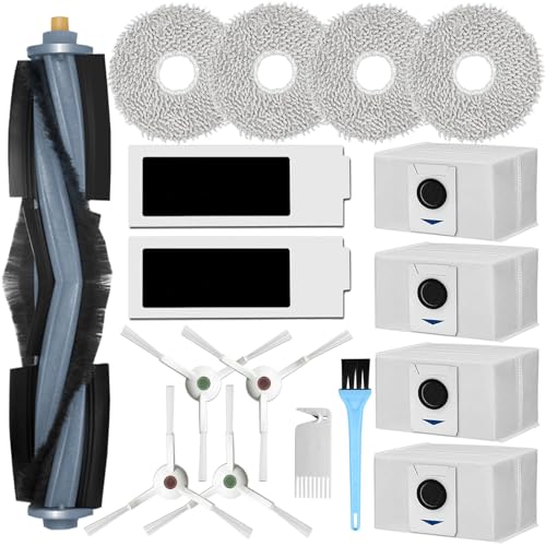 AiLomey Zubehör für Ecovacs DEEBOT T20 Omni Ersatzteile für Ecovacs Deebot T20 e Omni Staubsauger 1 Hauptbürste 2 HEPA-Filter 4 Wischtücher 4 Seitenbürsten 4 Staubbeutel