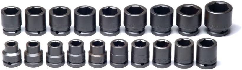 Wright Tool 655 3/4" Drive 6 Point Standard Metric Impact Socket Set (19-Piece)