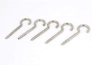 Aexit Lamp Wire Quality Parts 4mm Thread 70mm Long Metal Screw Hook Silver Tone 5 Pcs Model:21as163qo18