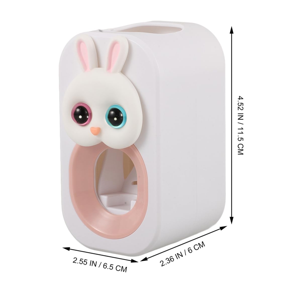 HAPINARY 2pcs Automatic Toothpaste Dispenser for Wall Mounted Bathroom Decor Self Adhesive Toothpaste Holder with Cute Rabbit Design Easy Installation for Family Use