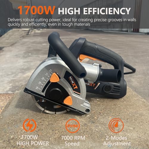 MAXXT Wall Chaser with Dust Extractor | 1700W, 9000 RPM Speed, 50mm Max Cutting Width, 30mm Channel Depth | Includes 2X 125mm Cutting Discs 3 MAXXT Wall Chaser with Dust Extractor | 1700W, 9000 RPM Speed, 50mm Max Cutting Width, 30mm Channel Depth | Includes 2X 125mm Cutting Discs - Image 3