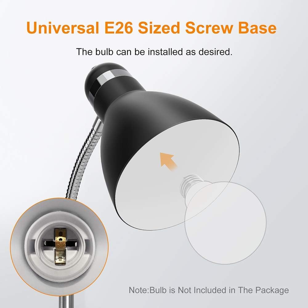 LEPOWER Floor Lamp, Metal Standing Lamp with Adjustable Gooseneck, Heavy Metal Base, Reading Pole Lamp for Office, Black Floor Lamps for Bedroom, Living Room