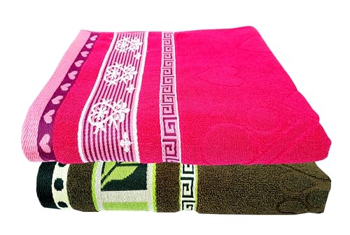 Image of Space Fly Pure Cotton Towels for Bath Large Size | 600 GSM Gym Towel for Men Workout Small | Luxury Towel for Bath | Fresh Loom Cotton Towel for Bath Women | Towel for Men Cotton Bathing Towel (Green)