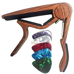 WiNGO Capodastre Guitare, Alliage Flat Classical Capo de Guitare Pour Corde en Nylon Guitare Classique Avec 5 Médiators…