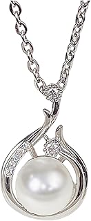 CYQDMDSM Halsketten Frauen Silber Heilung Strass Faux Perlen Barock Anhänger Infinity Halskette Schmuck Mit Geschenkbox