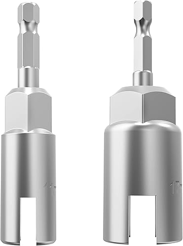 Juego de 2 llaves de rosca (0.433in, 0.669in), tuercas de ala de ranura, juego de herramientas para taladro de acero de vástago hexagonal, para