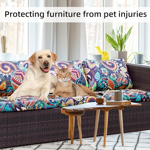 Image of BIETYONE 8Pcs Stretch Patio Cushion Covers,Outdoor Couch Covers Replacement,Outdoor Couch & Sofa Slipcovers,for Patio Furniture Cushion Covers,Washable Reusable urniture Protector (Rococo,Cover Only)