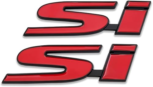 2 calcomanías de metal con logotipo de Si para guardabarros 3D, calcomanías de metal para carreras, deportes, turbo de repuesto para maletero de