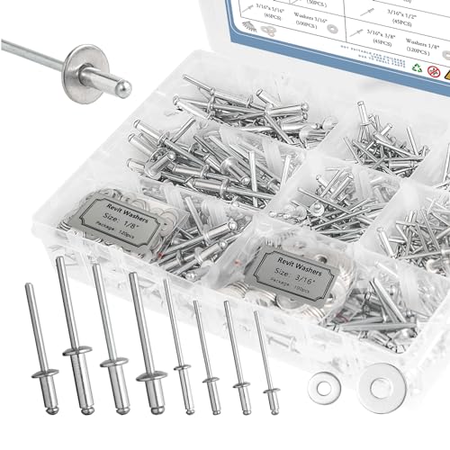 Zkenird ZK-20240414 600Pcs Rivets Assortment Kit, 8 Size Pop Rivets cover