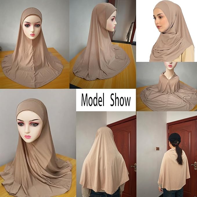 Ready To Wear Hijab For Women Instant Turban Stretch Soft Muslim Scarf For Prayer Long Hijabs Islamic Jersey Abaya - Image 5