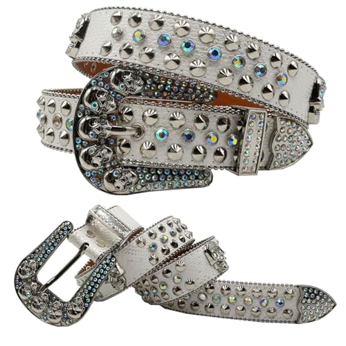 Blingbling Rhinestones Waist Belt Studded Grommet Buckle Rivets Costumes Rhinestones Heavy Duty For Jeans Pants3