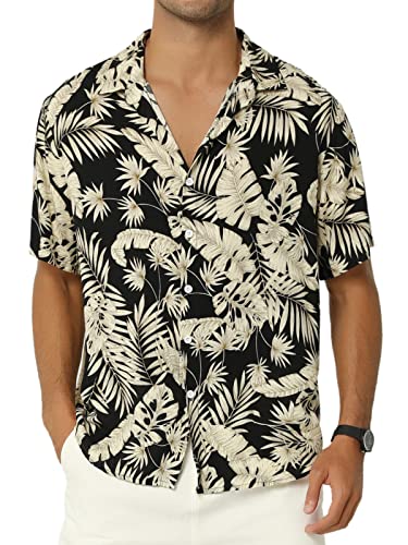 AUDATE Funky Herren Kurzarm Hawaiihemd Casual Hawaii-Print Sommer Strand...