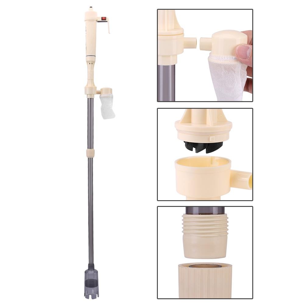 Limpiador de de grava para peceras, funciona con pilas, cambiador de agua para acuario, sifón de limpieza, herramienta de limpieza para de agua de pecera con filtro de malla y