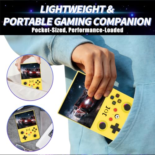Image of 2026 NEW Upgrade R36MAX Ⅱ Retro Video Game Console - 4.5 Inch Ultra-Large Screen, Support 18000+Classic Games, 64G TF Card, Linux System, 4000mAh Battery, Birthday Gift for Adult (Yellow)