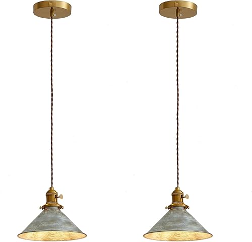 Miniatura 9 de Luces colgantes con cable de enchufe, lámpara colgante industrial de jaula de plata antigua con bombillas Edison, lámpara colgante con acabado de