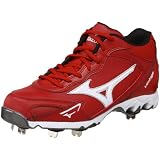 Mizuno Herren 9-Spike Vintage G6 Mid Baseball Cleat, Rot (rot/weiß), 48 EU