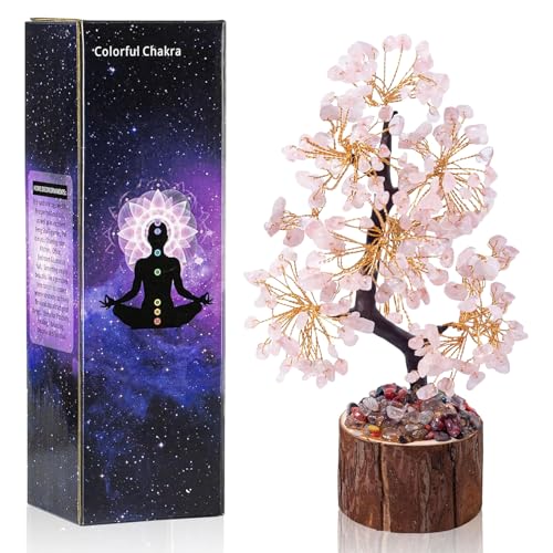 Árbol de cristal de cuarzo rosa, árbol de la vida, decoración del árbol de la vida, decoración de bonsái, Feng Shui, piedras preciosas naturales, árbol de la vida, bonsái, artículo decorativo para el