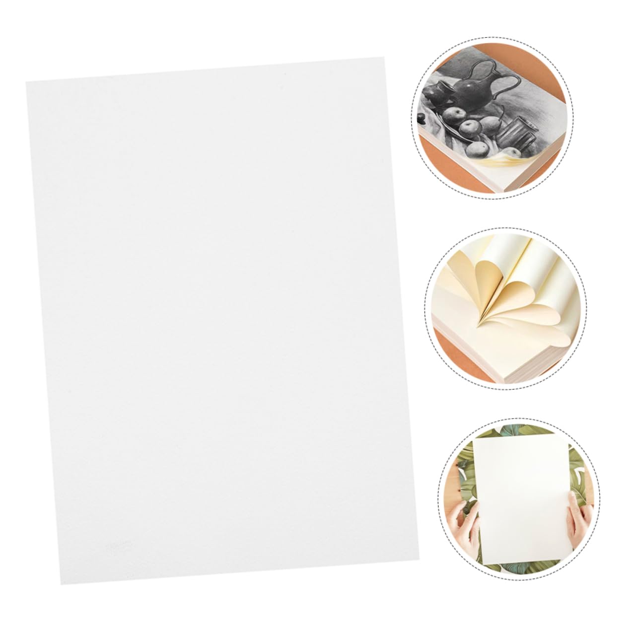 A4 Zeichenblock mit 100 Blatt Dickem Weißem Papier für Malen | Stabile Oberfläche, Professionelles Material, Geeignet für Mehrere Maltechniken