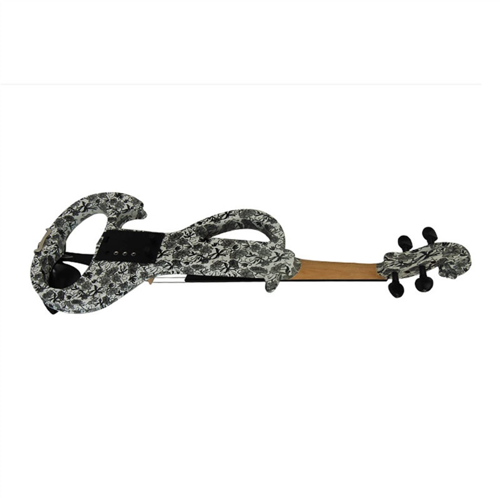 Violino Violino Elettrico Full Size 4/4 in Legno Massello Ebano Raccordi Violino Silenzioso con Custodia Arco Colofonia