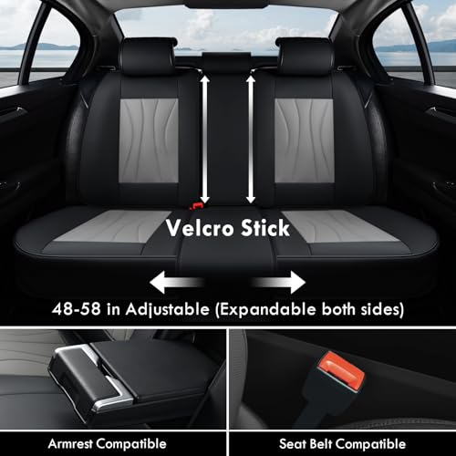 Image of Coverado Car Seat Covers, 5 Seat Front and Back Seat Covers, Waterproof Seat Cover Full Set, Leather Seat Cover for Cars, Car Seat Protector, Car Seat Cushion Universal Fit for Most Cars (Black&Gray)