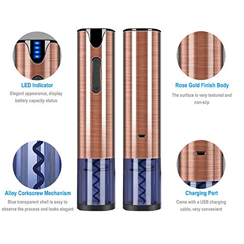 image for FLASNAKE Electric Wine Opener Rechargeable Cordless Automatic Corkscre