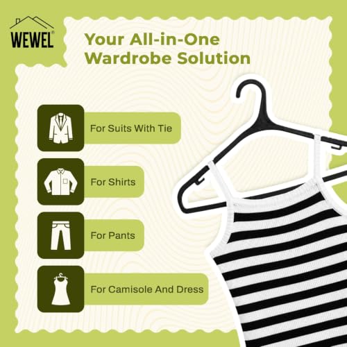 Image of WEWEL 25 Pcs Premium Hangers for Hanging Clothes (Matt Finish)(Bendless Design)