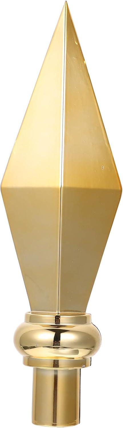 YARNOW Flagpole Topper Flag Pole Top Cap Aluminum Alloy Finial Flag Head Replacement Flagpole Ornament for Outdoor Indoor Gold 29X8cm