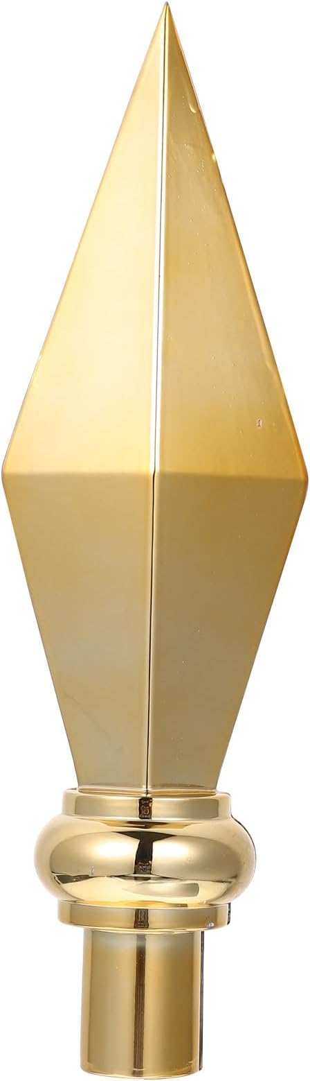 YARNOW Flagpole Topper Flag Pole Top Cap Aluminum Alloy Finial Flag Head Replacement Flagpole Ornament for Outdoor Indoor Gold 29X8cm