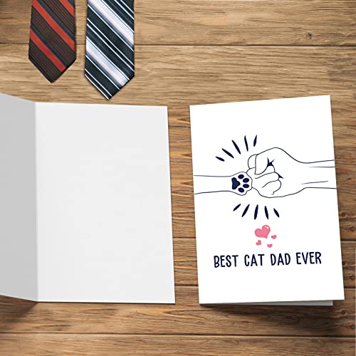 Qiliji Funny Father's Day Card For Cat Dad, Cute Dad Birthday Card From Cat, Best Cat Dad Ever Greeting Card #TOP5