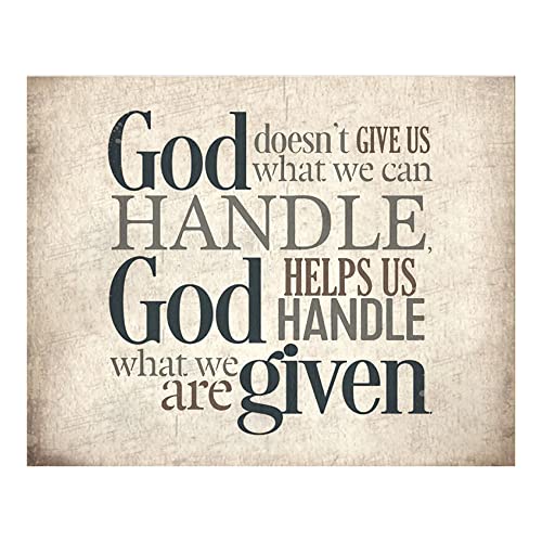"God Helps Us Handle What We Are Given" Modern Parchment Replica Typographic Christian Wall Art, Spiritual Home Office Church Classroom Bedroom Living Room Decor, 8x10 Unframed Print