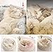 Fashionapple Flauschiges Katzenbett, rund, weiches Plüsch, Höhle mit Kapuze, Katzenbett, für den Winter, warm, Schlafkissen, rutschfest, maschinenwaschbar, für Katzen und Welpen-Kaffee, 60 cm
