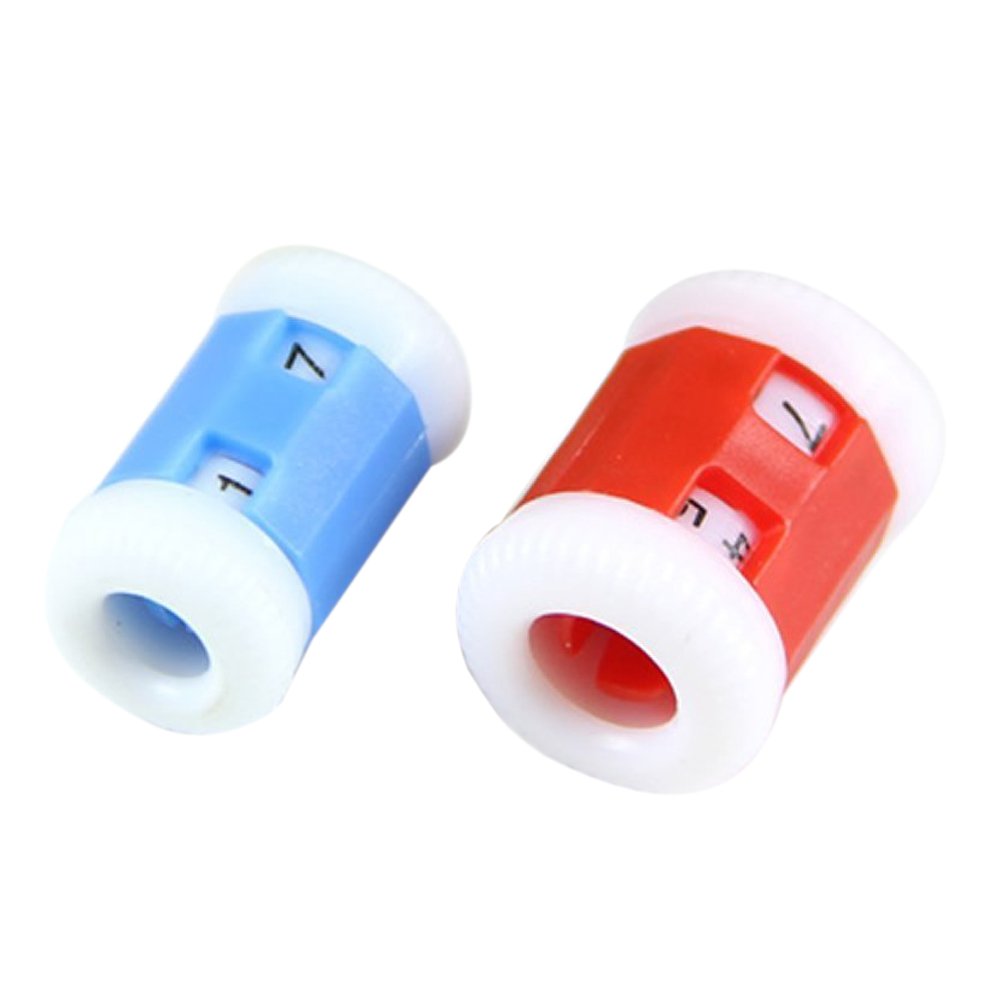 2 Large Red Plastic Knitting Needles Row Counter + 2 Small Plastic Knitting Needles Row Counter (Size 2.2 x 1.5 cm + Small 2.2 x 1.2 cm)