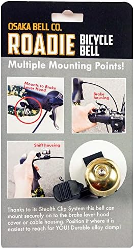 Osaka Roadie Clip Ping Bicycle Bell Brass Mounts to Handlebar Shift Brake Cable