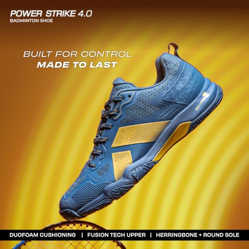 Image of Nivia Powerstrike 4.0 Badminton Shoes for Men | Breathable Air Mesh with Fusion Technology Upper| Best Non Marking Multidirectional Herringbone Structure