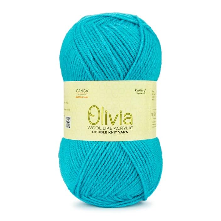 Ganga Olivia Hand Knitting and Crochet Yarn (Pacific Blue) (100gms) Acrylic